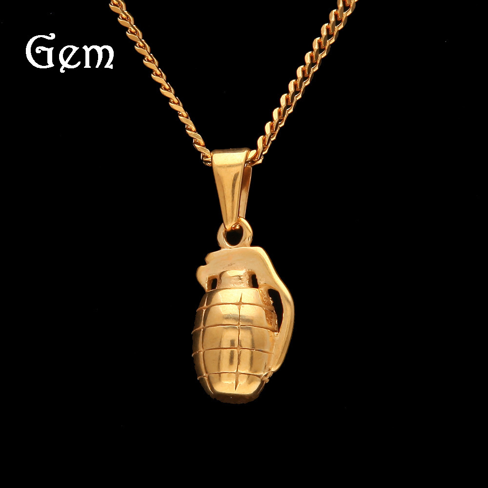 Trendy hip hop men's personalized grenade pendant 2 size NECKLACE COLOR preserved electroplating jewelry
Trendy hip hop men's personalized grenade pendant 2 size NECKLACE COLOR preserved electroplating jewelry