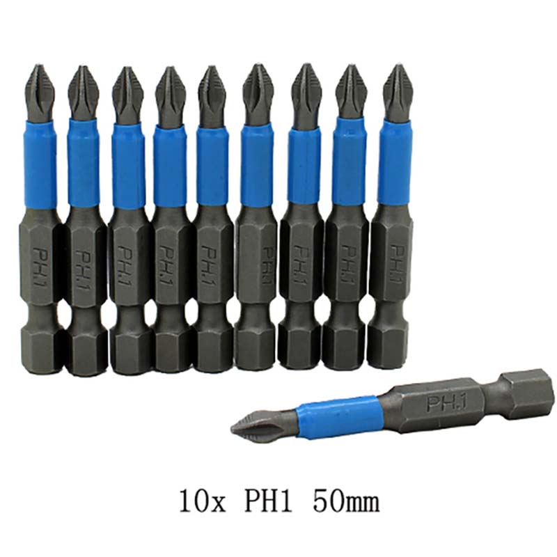 50mm PH2 Cross Bit Drills Head Screwdriver Bited Hand Tools Anti-Slip Electric Hex Shank Magnetic Screwdrivers Drill Bits Vehicle Tool 10Pcs/Lot