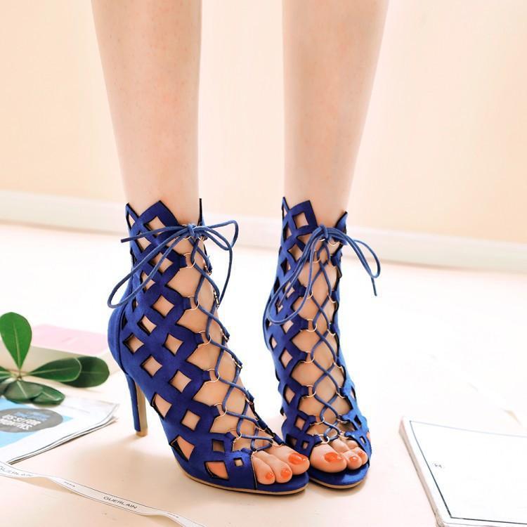 Fashionista Must-have Sandals Cross-lace Stiletto High Heel 8cm Hollow Roman Imitation Leather Women's Shoes Dress, Blue
Fashionista Must-have Sandals Cross-lace Stiletto High Heel 8cm Hollow Roman Imitation Leather Women's Shoes Dress, Blue