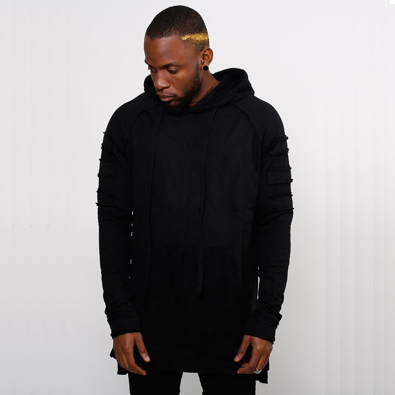 April MOMO Men Hoodie Ripped Damage Fashion Sweatshirts Casual Pullover Sweatshirts Male Loose Style Hip Hop Hooded Hoodies 201020