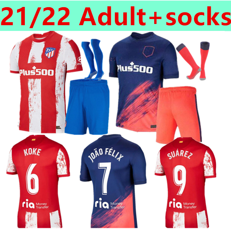 21 22 Atletico Madrid Soccer Jerseys SUAREZ JOÃO FÉLIX M. Llorente CORREA KOKE Camisetas de fútbol LEMAR CARRASCO adult+socks Football Shirt, 21/22 home
21 22 Atletico Madrid Soccer Jerseys SUAREZ JOÃO FÉLIX M. Llorente CORREA KOKE Camisetas de fútbol LEMAR CARRASCO adult+socks Football Shirt, 21/22 home