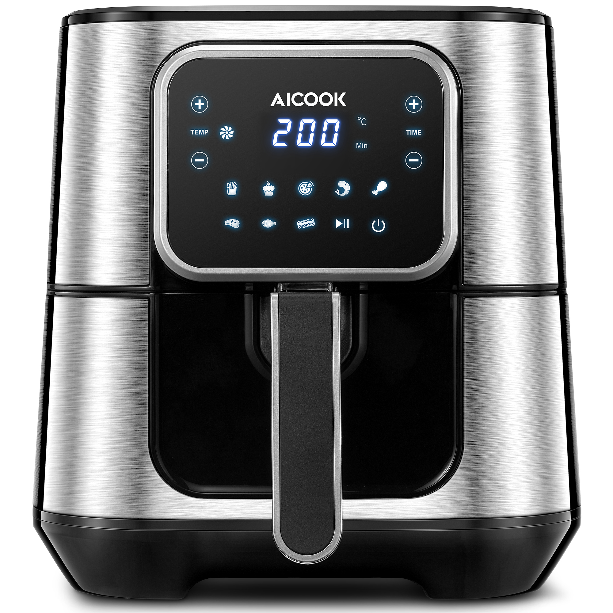 AICOOK Oil Free, 5.5L 1700W, Air Fryer with 8 Programs, Large LED Top Display, Preheat Function, Adjustable Temperature and Time, Recipes Included, Ideal Gift
AICOOK Oil Free, 5.5L 1700W, Air Fryer with 8 Programs, Large LED Top Display, Preheat Function, Adjustable Temperature and Time, Recipes Included, Ideal Gift