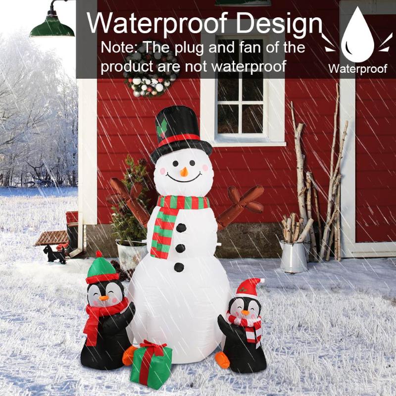 Party Decoration 6ft Christmas Inflatables Decorations Outdoor Inflatable Snowman With Rotating LED Lights For Yard Garden Decor Gift