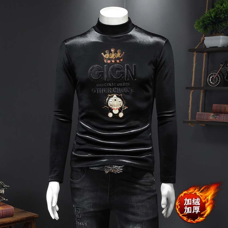 2023 summer new men's printed tops letter embroidery long-sleeved T-shirts gold velvet round neck hot drilling trendy fashion bottoming shirts, Black
2023 summer new men's printed tops letter embroidery long-sleeved T-shirts gold velvet round neck hot drilling trendy fashion bottoming shirts, Black
