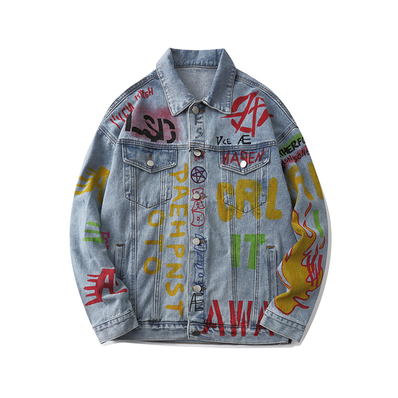 2021 New Graffiti Pintado Streetwear Jeans Dos Homens Harajuku Lavado Retro Lapela Oversize Denim Casaco Bluso Casual Jaqueta Bomber A2s6, Blue
2021 New Graffiti Pintado Streetwear Jeans Dos Homens Harajuku Lavado Retro Lapela Oversize Denim Casaco Bluso Casual Jaqueta Bomber A2s6, Blue