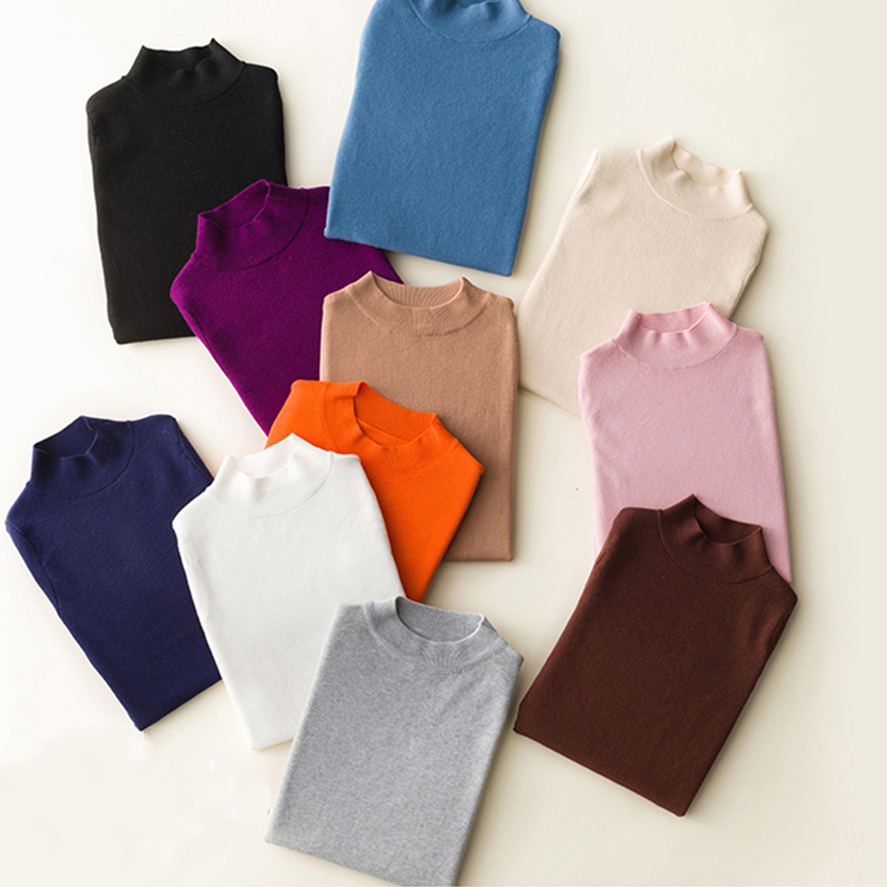 HWLZLTZHT Women's Cashmere Turtleneck Short Sleeve Knitted Pullover Tee Base T Wool Cashmere Sweater Plus Size Women Jumper 210306