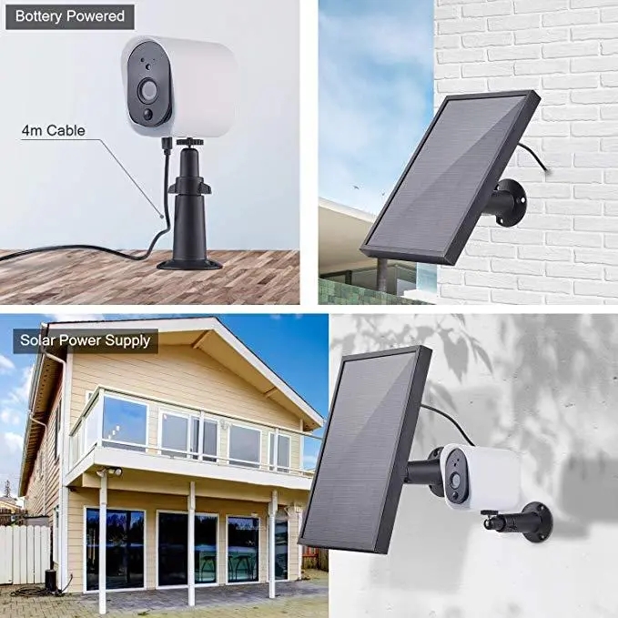 Wireless Solar Rechargeable Battery Powered Security IP Camera with Solar Panel, 1080p HD Waterproof Outdoor Home Surveillance with Motiona