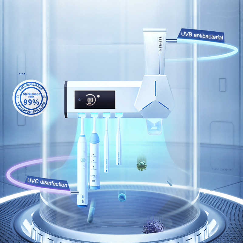 ELOSSA Smart Toothbrush Sterilizer UV Holder Automatic Toothpaste Squeezer Dispenser Home Bathroom Accessories Set 210709