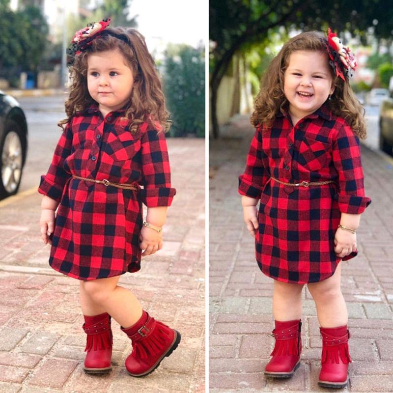 Girl's Dresses Fashion Toddler Infant Kids Baby Girls Long Sleeve Turn-down Collar Plaid Printed Button Loose Princess Party Dress With Belt, Red;yellow
Girl's Dresses Fashion Toddler Infant Kids Baby Girls Long Sleeve Turn-down Collar Plaid Printed Button Loose Princess Party Dress With Belt, Red;yellow