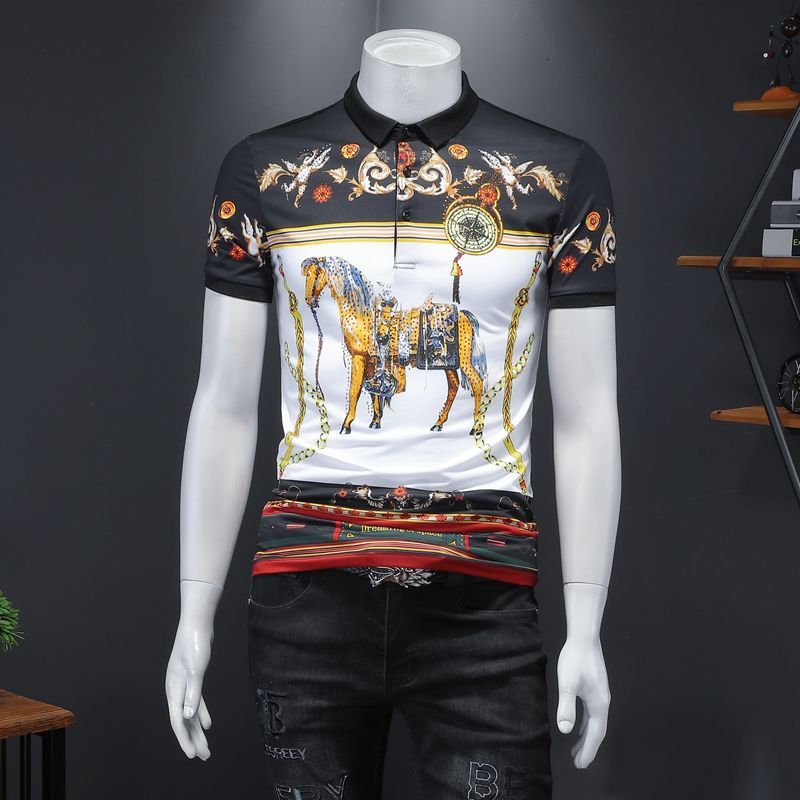 Black Gold Hot Drilling 2021 Spring Summer New Short Sleeve Mens Lapel Shirt Trendy Baroque Men Polo Camisa 4hhm, Black and white
Black Gold Hot Drilling 2021 Spring Summer New Short Sleeve Mens Lapel Shirt Trendy Baroque Men Polo Camisa 4hhm, Black and white