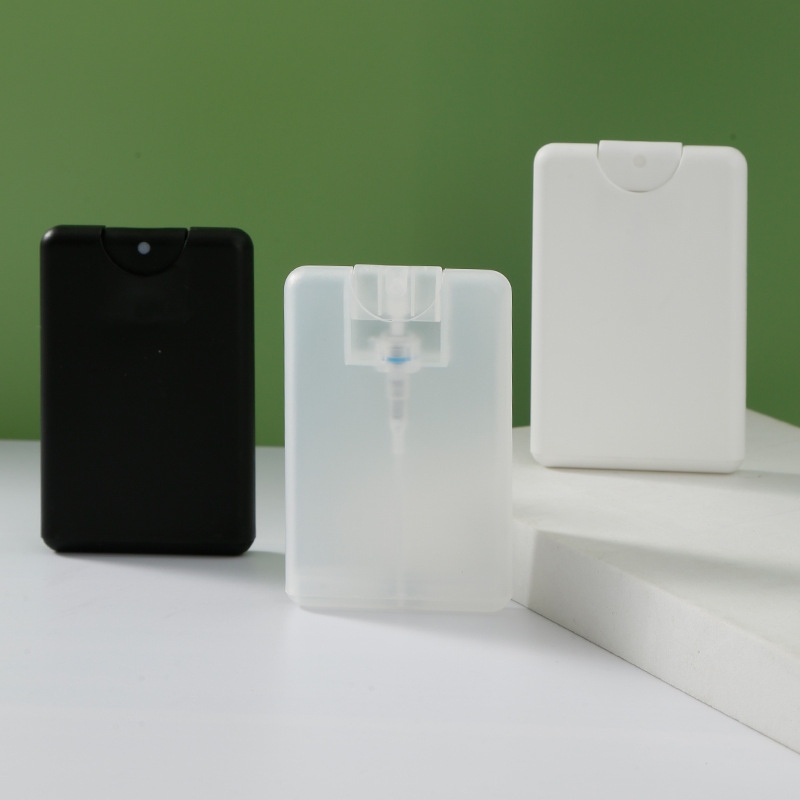 plastic 20ml hand sanitizer credit card type pocket perfume spray out cards bottle case