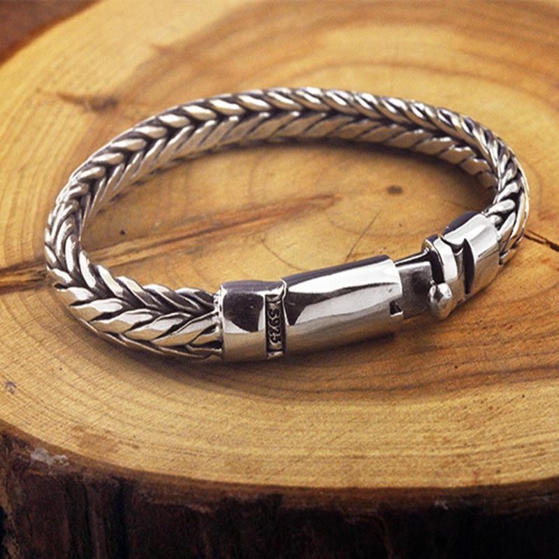 Link, Chain 2021 Real Solid S925 Pure Silver Hand Woven Latch Bracelet For Men Vintage Mighty Thai, Black
Link, Chain 2021 Real Solid S925 Pure Silver Hand Woven Latch Bracelet For Men Vintage Mighty Thai, Black