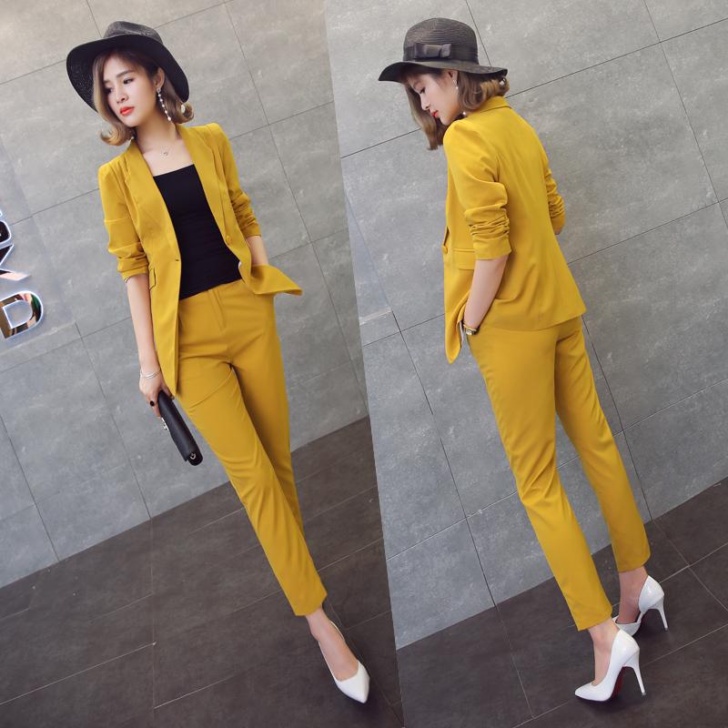 Women's Tracksuits Women Spring Fashion 2 Piece Sets Long Sleeve Blazer And Pencil Pants Elegant Korean Office Female Clothes Suit Lady Vest