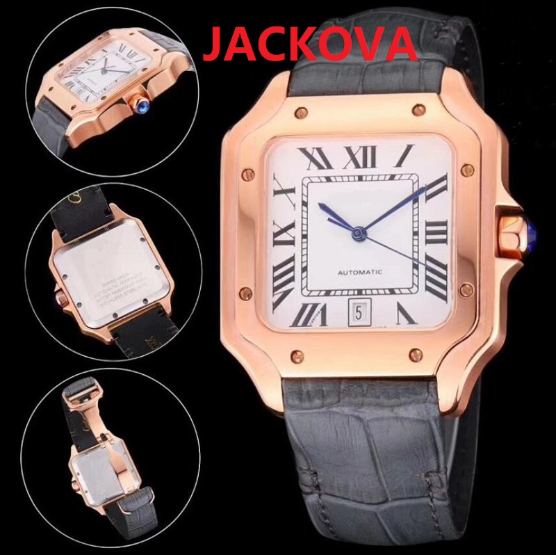 Mens Fashion Mechanical Automatical Watches DAYDATE President square roman dial designer rose gold Watch man Sapphire WristWatches Super luminous montre de luxe, As pic