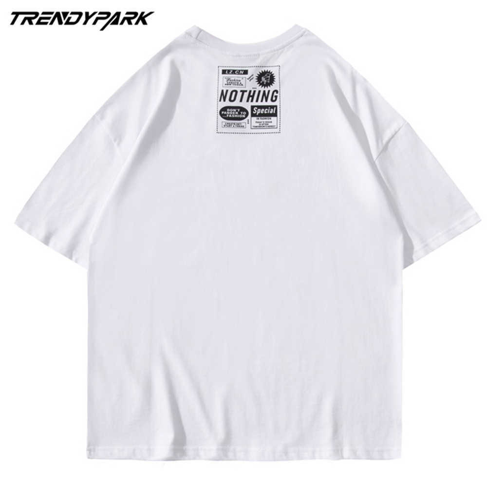 Men's Hip Hop T-Shirt Streetwear Harajuku Popcorn Print T Shirt Cotton Casual Short Sleeve Tshirt Black Shirt Oversized Top Tee 210601