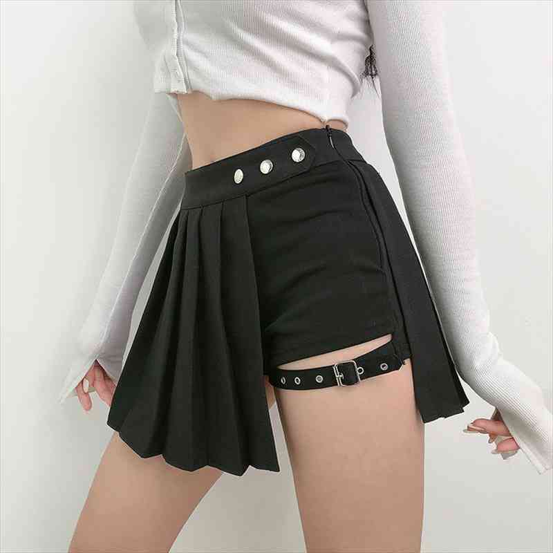 Summer Harajuku Punk Style Plaid Irregular Skirts Women Asymmetrical High Waist Black Skirts Pleated Girls Gothic Half
Summer Harajuku Punk Style Plaid Irregular Skirts Women Asymmetrical High Waist Black Skirts Pleated Girls Gothic Half
