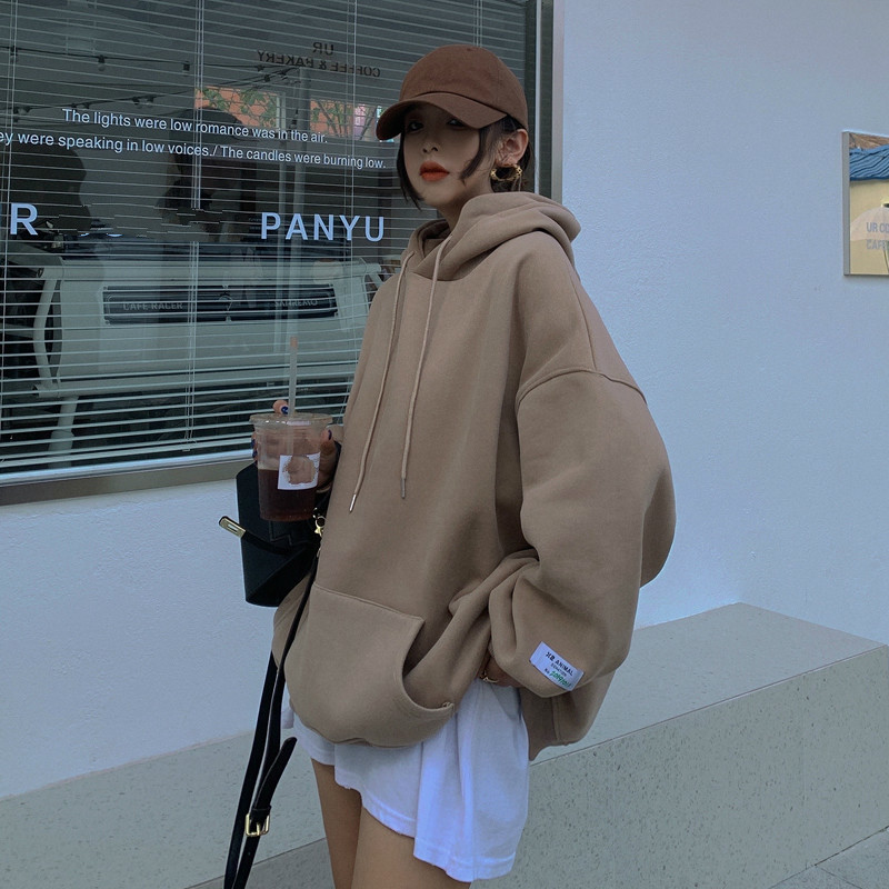 Nomikuma Fleece Hooded Pullover Sweatshirt Autumn Winter Causal Hoody Long Sleeve Women Fashion Hoodies Coat 6C850 201202