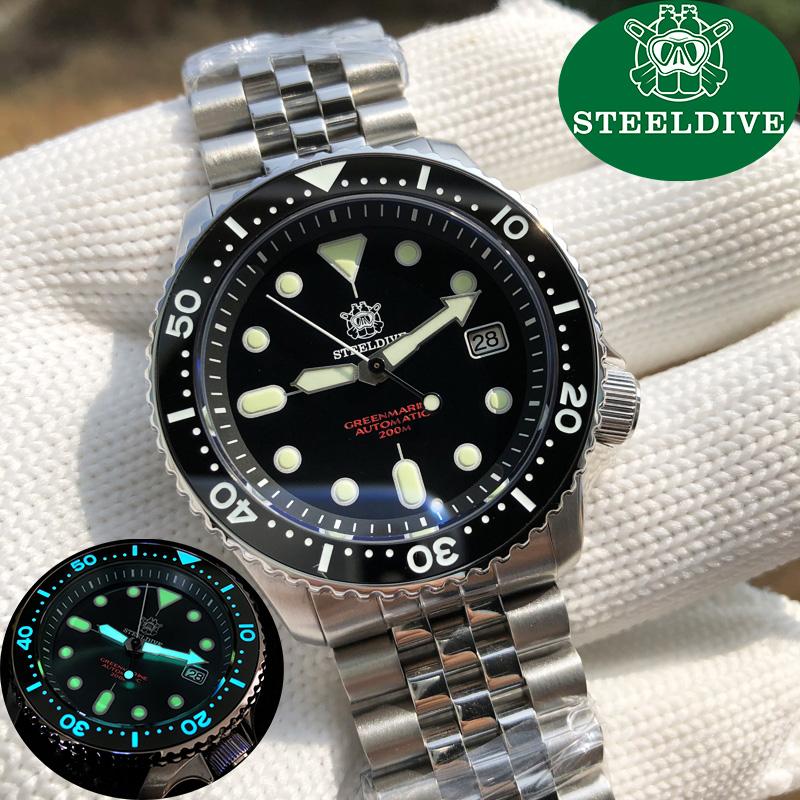 STEELDIVE 1996 NH35 200m Diver Mens Automatic watch Mechanical Abalone Watches Ceramic Bezel waterproof Mechanical Watch For Men, D logo
STEELDIVE 1996 NH35 200m Diver Mens Automatic watch Mechanical Abalone Watches Ceramic Bezel waterproof Mechanical Watch For Men, D logo