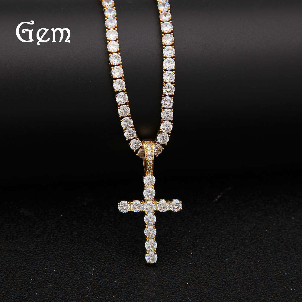 Men's hip hop zircon cross tennis chain set street punk trendy Necklace Pendant
Men's hip hop zircon cross tennis chain set street punk trendy Necklace Pendant
