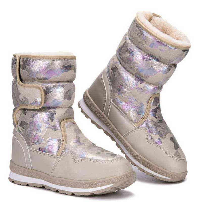 Kids Snow Boots Plush Warm Baby Toddler Boots Girls Shoes Warm Fur Waterproof Antiskid Boys Ankle Boots Child Winter Shoes 211108