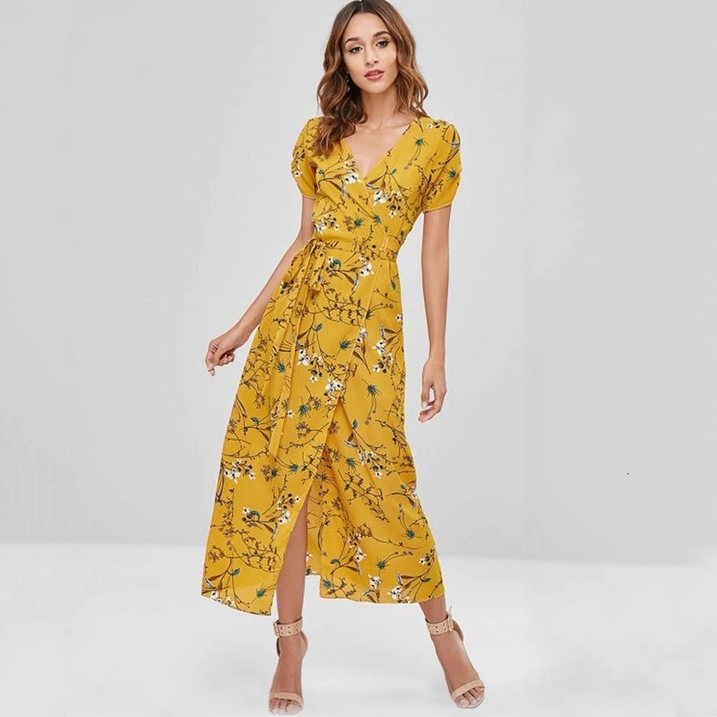 2021 New Female High Waist Boho Elegant Vestidos Print Floral Bandage Long Women Fashion Short Sleeve v Neck Sexy Es Tyzc, Yellow
2021 New Female High Waist Boho Elegant Vestidos Print Floral Bandage Long Women Fashion Short Sleeve v Neck Sexy Es Tyzc, Yellow
