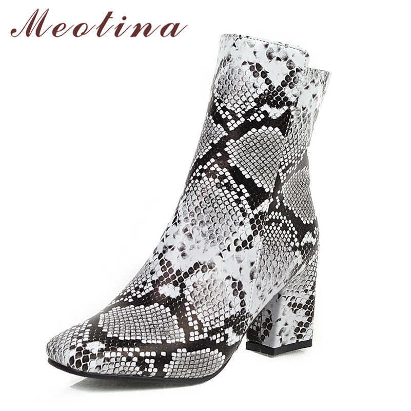 Meotina Snake Print High Heel Short Boots Ankle Boots Women Shoes Square Toe Thick Heels Zipper Boots Lady Brown Winter Size 210608, Black
Meotina Snake Print High Heel Short Boots Ankle Boots Women Shoes Square Toe Thick Heels Zipper Boots Lady Brown Winter Size 210608, Black