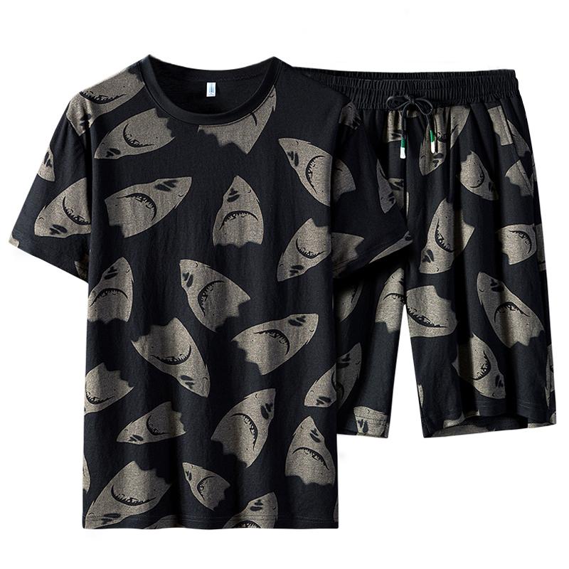 Men's Tracksuits Summer Black Print Sets 2 Piece Ice Silk T-shirts+Shorts Sportswear Sweatsuits Men Casual Track Suits Plus Size 5XL 6XL, Style b
Men's Tracksuits Summer Black Print Sets 2 Piece Ice Silk T-shirts+Shorts Sportswear Sweatsuits Men Casual Track Suits Plus Size 5XL 6XL, Style b
