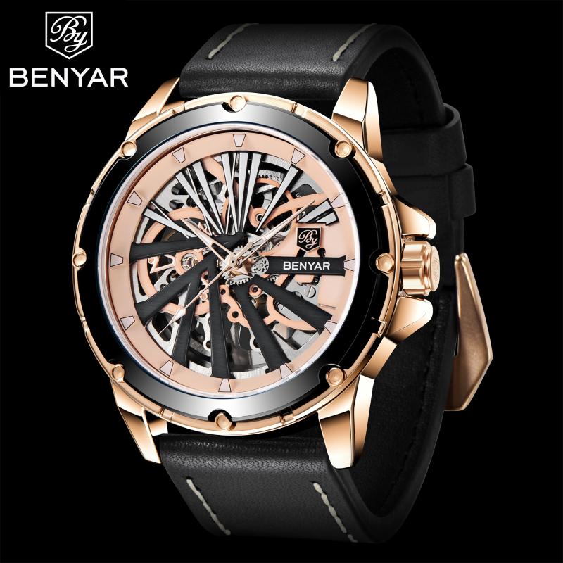 Wristwatches Benyar 2021 Top Fashion Men' Automatic Mechanical Watch Double-sided Hollow Design Waterproof Luminous Sports Reloj Hombre, Silver black
Wristwatches Benyar 2021 Top Fashion Men' Automatic Mechanical Watch Double-sided Hollow Design Waterproof Luminous Sports Reloj Hombre, Silver black