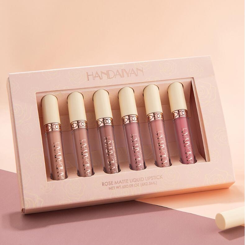 HANDAIYAN 6 Colors/box lip gloss Matte Liquid Lipstick Kit Makeup Set Matt Nude Velvet Lips Cosmetics Tint Lipgloss Waterproof, Customize
HANDAIYAN 6 Colors/box lip gloss Matte Liquid Lipstick Kit Makeup Set Matt Nude Velvet Lips Cosmetics Tint Lipgloss Waterproof, Customize