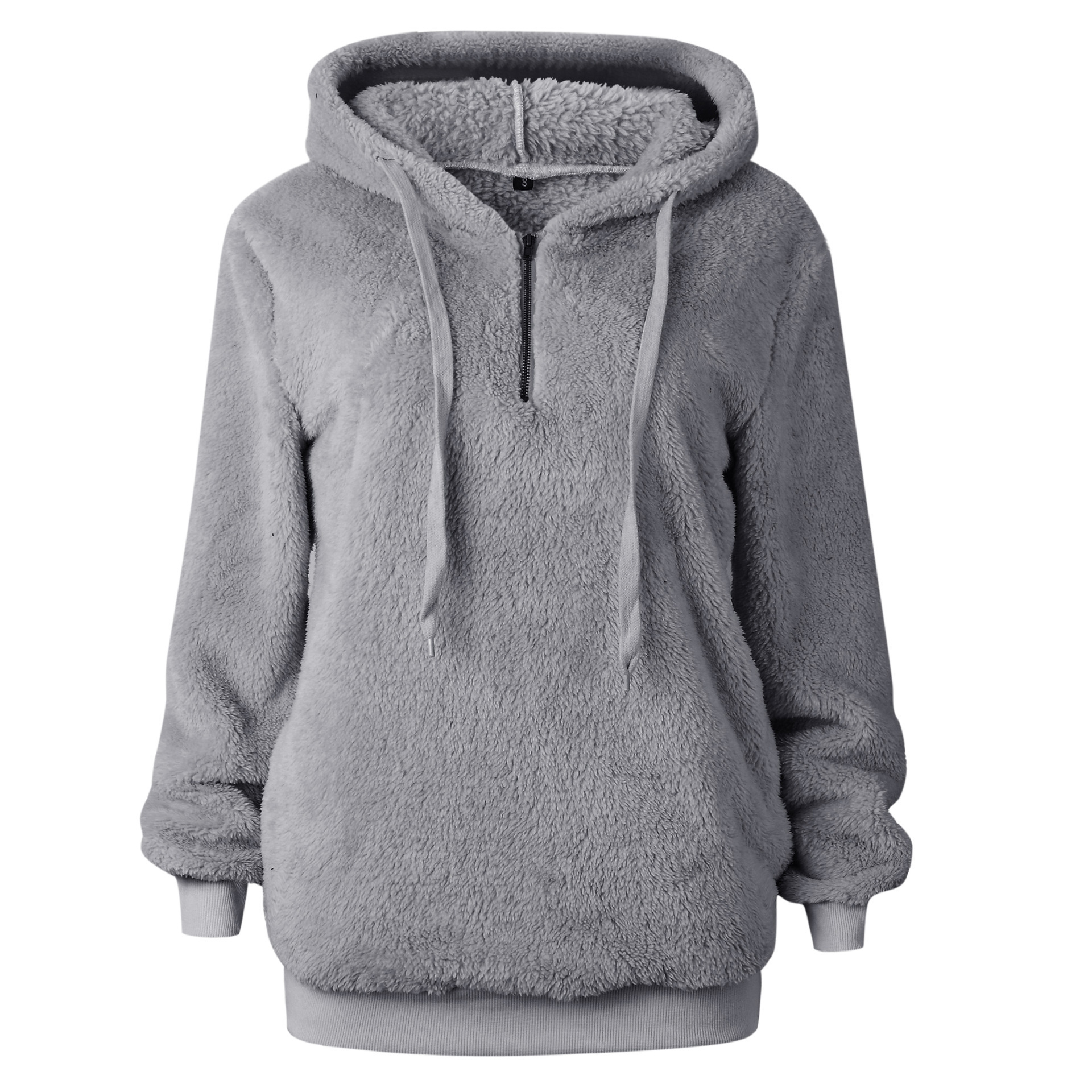 Autumn Female Pullover Women Hoodies Solid Loose Drawstring Sweatshirt Long Sleeve GRAY22 200924