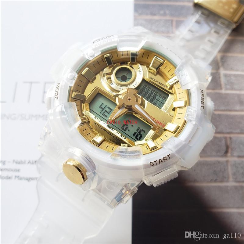 2021 Sports and leisure digital watch GA700 LED electronic transparent watch 700 world time waterproof and shockproof, Slivery;brown
2021 Sports and leisure digital watch GA700 LED electronic transparent watch 700 world time waterproof and shockproof, Slivery;brown