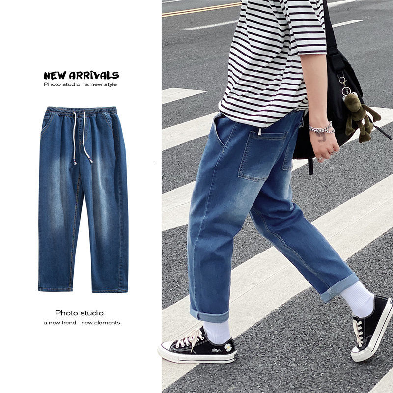 2021 New Spring Summer Drawstring Men' Fashion Casual Retro Jeans Men Streetwear Korean Loose Straight Denim Pants Mens -5xl Ag6r, Light blue
2021 New Spring Summer Drawstring Men' Fashion Casual Retro Jeans Men Streetwear Korean Loose Straight Denim Pants Mens -5xl Ag6r, Light blue