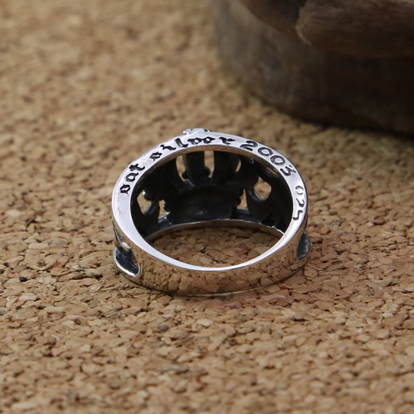 925 sterling silver vintage crown band rings American European punk gothic hand-made designer antique luxury jewelry for men women