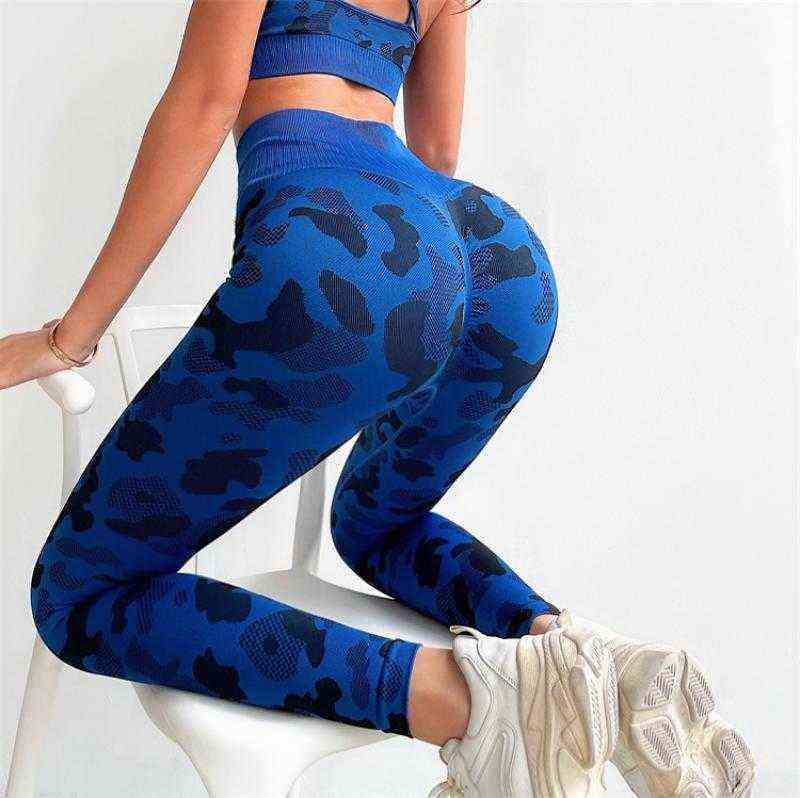 CHRLEISURE Leggings Women High Waist Camouflage Leggins Push Up Sport Femme Pants Workout Seamless Leopard Print 211204