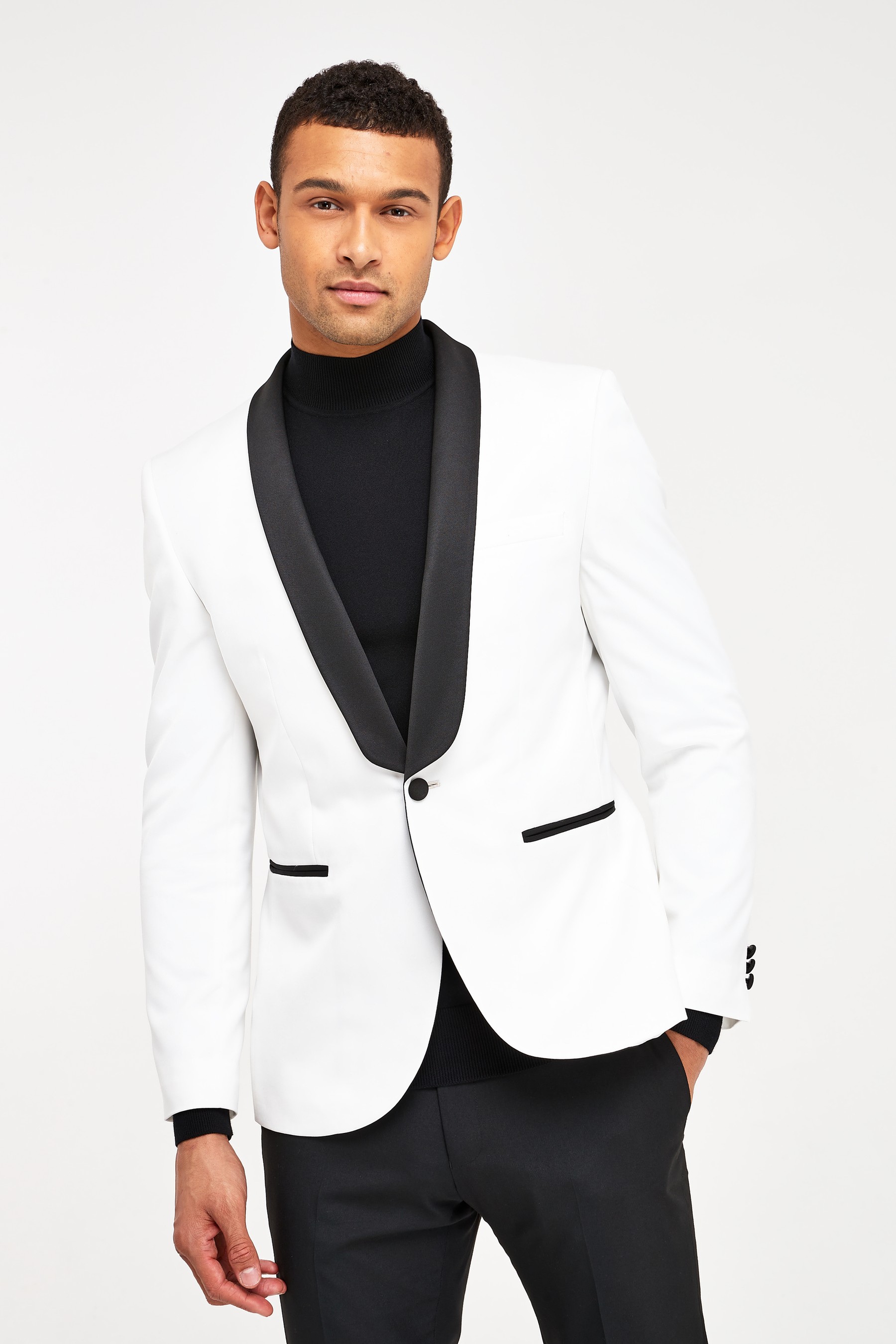 Summer Classic White Mens Pants Suits Black Shawl Lapel Groom Best Man Jacket Party Prom Wedding Blazer Tuxedos Custom 2 piece