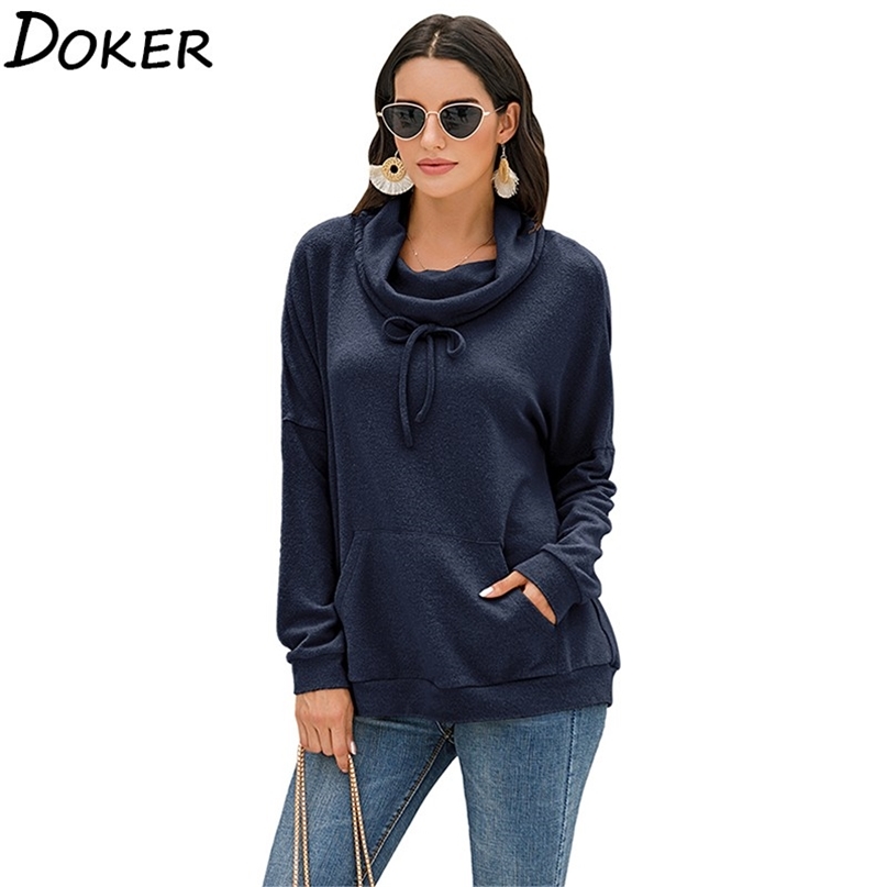 Long Sleeve Pullover Sweatshirt Women Scarf Collar Warm Tops With Pocket Casual Loose Solid Color Sweatshirts. 210603, Apricot
Long Sleeve Pullover Sweatshirt Women Scarf Collar Warm Tops With Pocket Casual Loose Solid Color Sweatshirts. 210603, Apricot