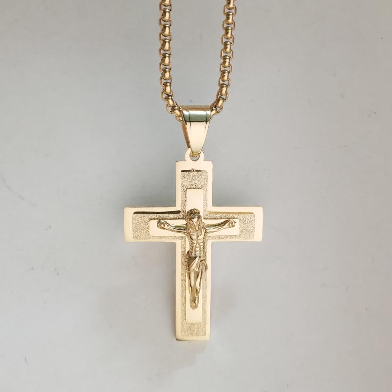 Pendant Necklaces Religious Jesus Cross Necklace For Men Women Gift Gold Color Stainless Steel Crucifix Christian Jewelry Drop
Pendant Necklaces Religious Jesus Cross Necklace For Men Women Gift Gold Color Stainless Steel Crucifix Christian Jewelry Drop