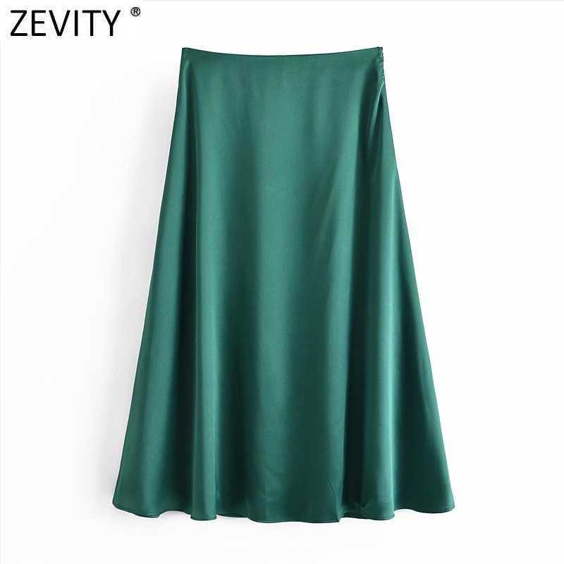Zevity Women Fashion Solid Color Casual Satin A Line Midi Skirt Faldas Mujer Female Side Zipper Chic Summer Vestido QUN773 210603, As pic qun773wf
Zevity Women Fashion Solid Color Casual Satin A Line Midi Skirt Faldas Mujer Female Side Zipper Chic Summer Vestido QUN773 210603, As pic qun773wf