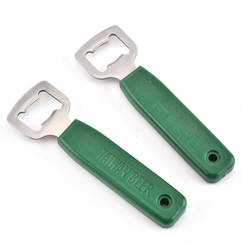 2021Stainless Steel Portable Green Creative Special Shape Flat Handle Corkscrew Bottle Opener Kitchen Supplies Free shipping