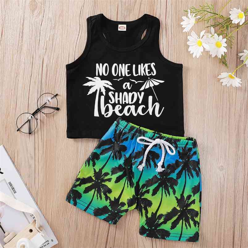 Summer Children Sets Sleeveless O Neck Print Letter Tops Coconut Tree Shorts Cute Girls Boys Clothes Set 9M-6T 210629, Black
Summer Children Sets Sleeveless O Neck Print Letter Tops Coconut Tree Shorts Cute Girls Boys Clothes Set 9M-6T 210629, Black