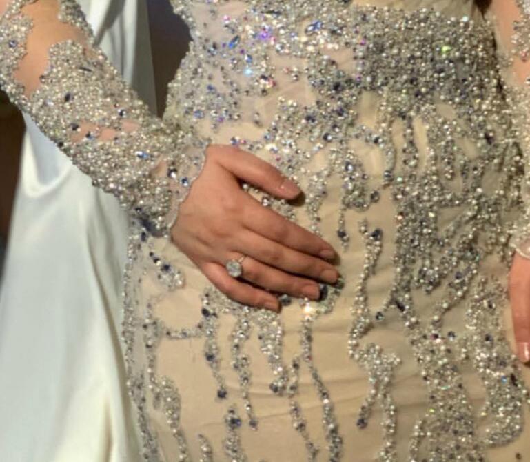 Aso Ebi 2021 Arabic Luxurious Beaded Crystals Evening Dresses Sheer Neck Prom Dresses Mermaid Formal Party Second Reception Gowns ZJ367