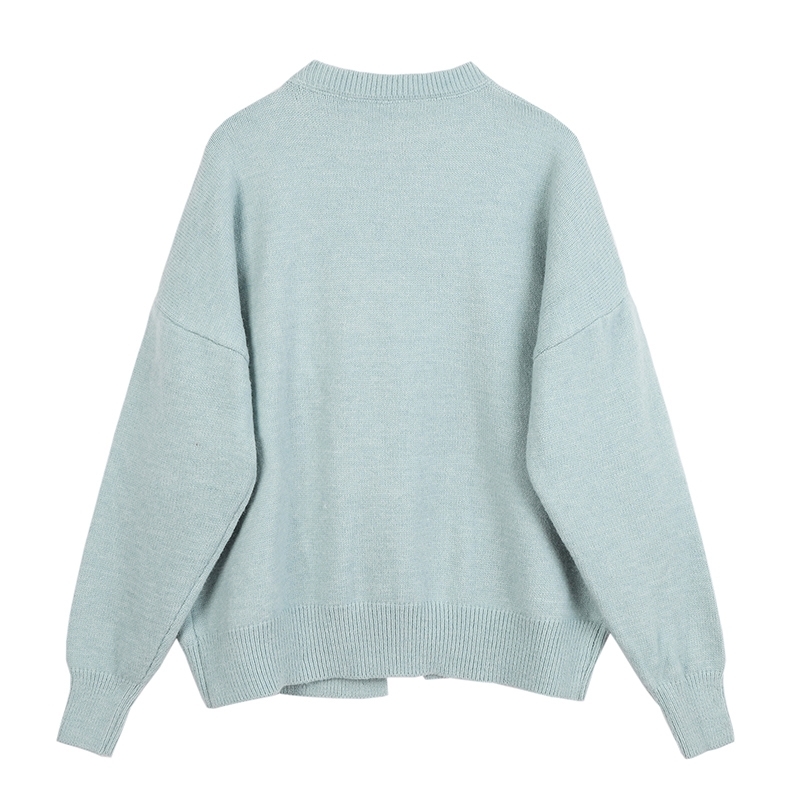 Apricot Bow Big Size Knitting Sweater Loose Round Neck Long Sleeve Women Pullovers New Fashion Autumn Winter 1DA814 210218