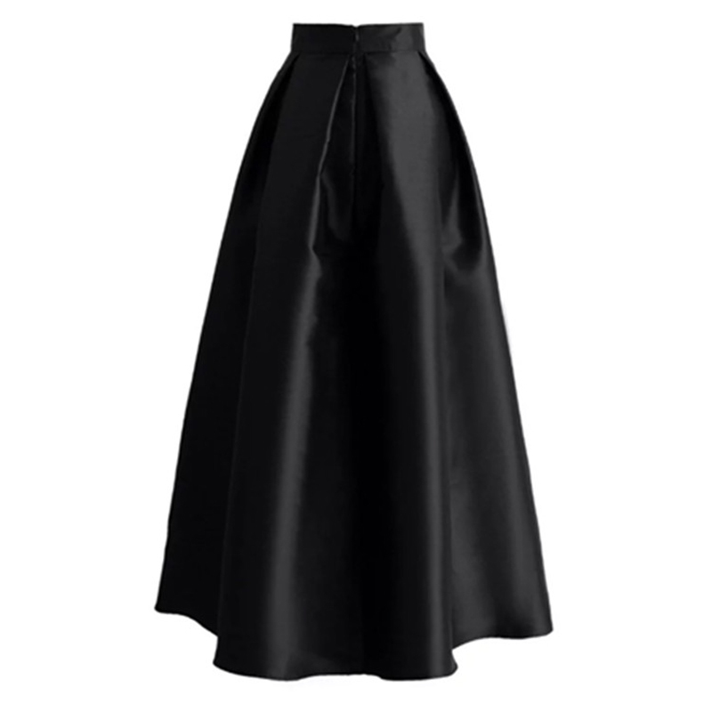 Plus Size Skirts Faldas Mujer Moda Abaya Dubai Turkish Long Pleated Maxi High Waist Skirt Women Jupe Longue Femme Skirts 210309