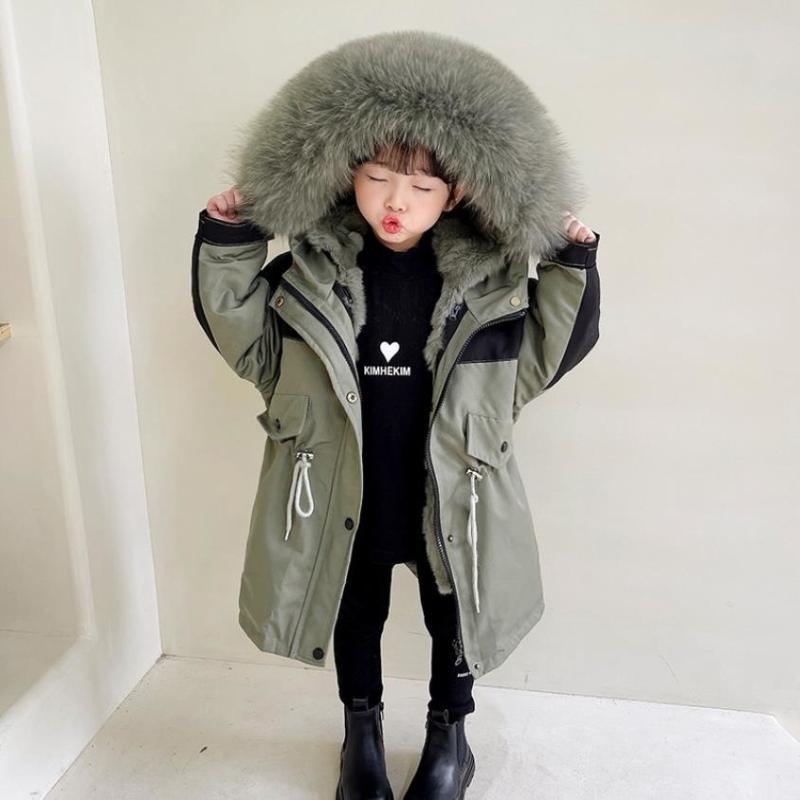 Jackets Winter Real Rex Fur Liner Color Matching Parka Kids Thicker Warm Outerwear Boys Girls Jacket For Cold Weather A764, Blue;gray
Jackets Winter Real Rex Fur Liner Color Matching Parka Kids Thicker Warm Outerwear Boys Girls Jacket For Cold Weather A764, Blue;gray