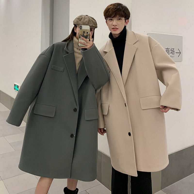 2021 New Winter Korean Style Men's Fashion Solid Color Casual Couple Jacket Loose Long Woolen Coat Men Overcoat Pi87, Gray
2021 New Winter Korean Style Men's Fashion Solid Color Casual Couple Jacket Loose Long Woolen Coat Men Overcoat Pi87, Gray