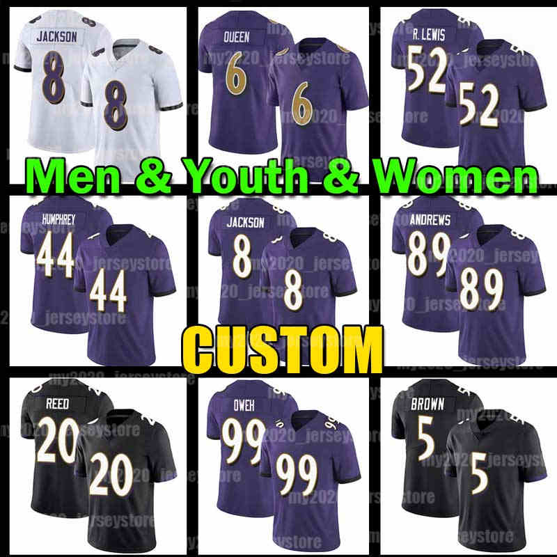 8 Lamar Jackson Jersey 9 Justin Tucker 99 Odafe Oweh Marlon Humphrey Marquise Brown Patrick Queen Football LeVeon Bell Raven Mark Andrews Ed Reed Rashod Bateman Lewis, Custom men (w y)
8 Lamar Jackson Jersey 9 Justin Tucker 99 Odafe Oweh Marlon Humphrey Marquise Brown Patrick Queen Football LeVeon Bell Raven Mark Andrews Ed Reed Rashod Bateman Lewis, Custom men (w y)