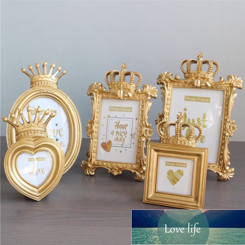 Baroque Gold Crown Decor Creative Resin Picture Desktop Photo Frame Gift Home Wedding Decoration Factory price expert design Quality Latest Style H260