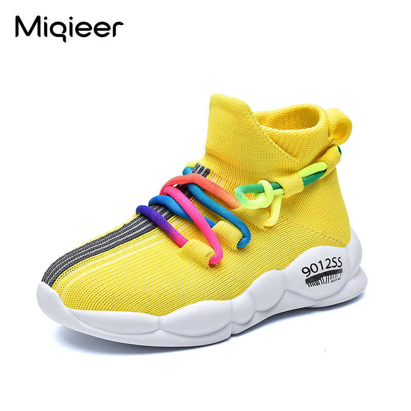 Boys Girls Breathable Children Sneakers Kids Casual Knit Soft Anti-Slip Running Sports Shoes Lightweight Baby Toddler Sock Boots 210914