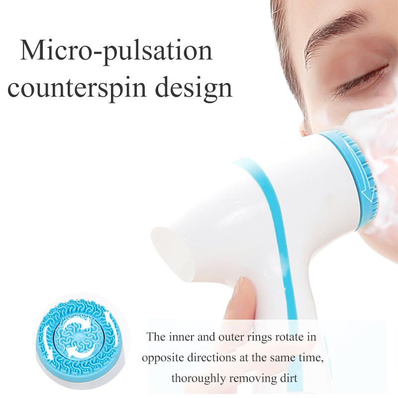 Ultrasonic Face Cleansing Brush Facial Cleaner Silicone Massage Facials Cleanser Pore Blackhead Acne Washing Brushes