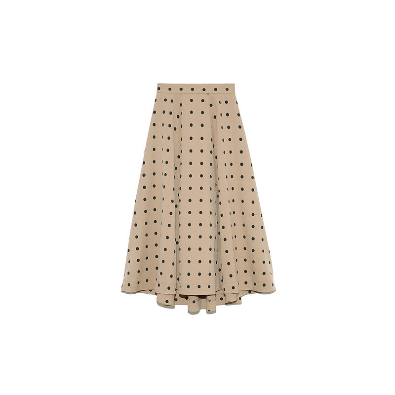 Neploe Elegant French Style Chic Polka Dot Women Skirts Autumn Winter Allmatch Jupe High Waist Zip Aline Femme Skirt 210306